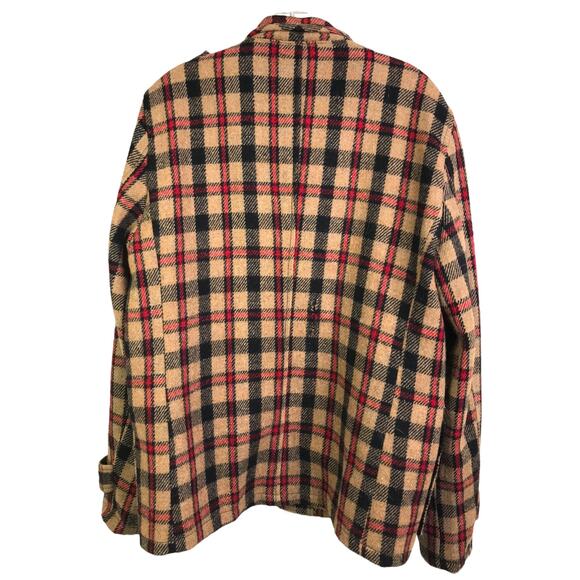 Brown Sound Wool Blend Plaid Button Up Long Sleeve Flannel Jacket Men’s M - Picture 3 of 11